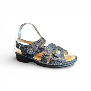 Finn Barbuda Comfort Gomera Black On Black Sandal Made In Germany Womens 9 40